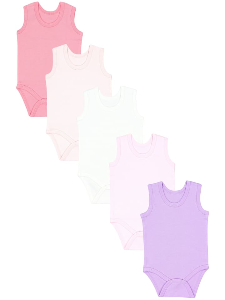 

TupTam Детские боди для девочек, 5 штук, розово-фиолетовый цвет