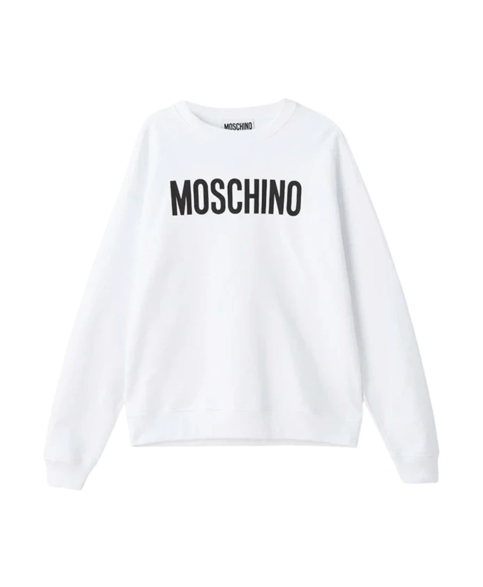 

Белая толстовка базового дизайна с длинным рукавом Moschino, белый