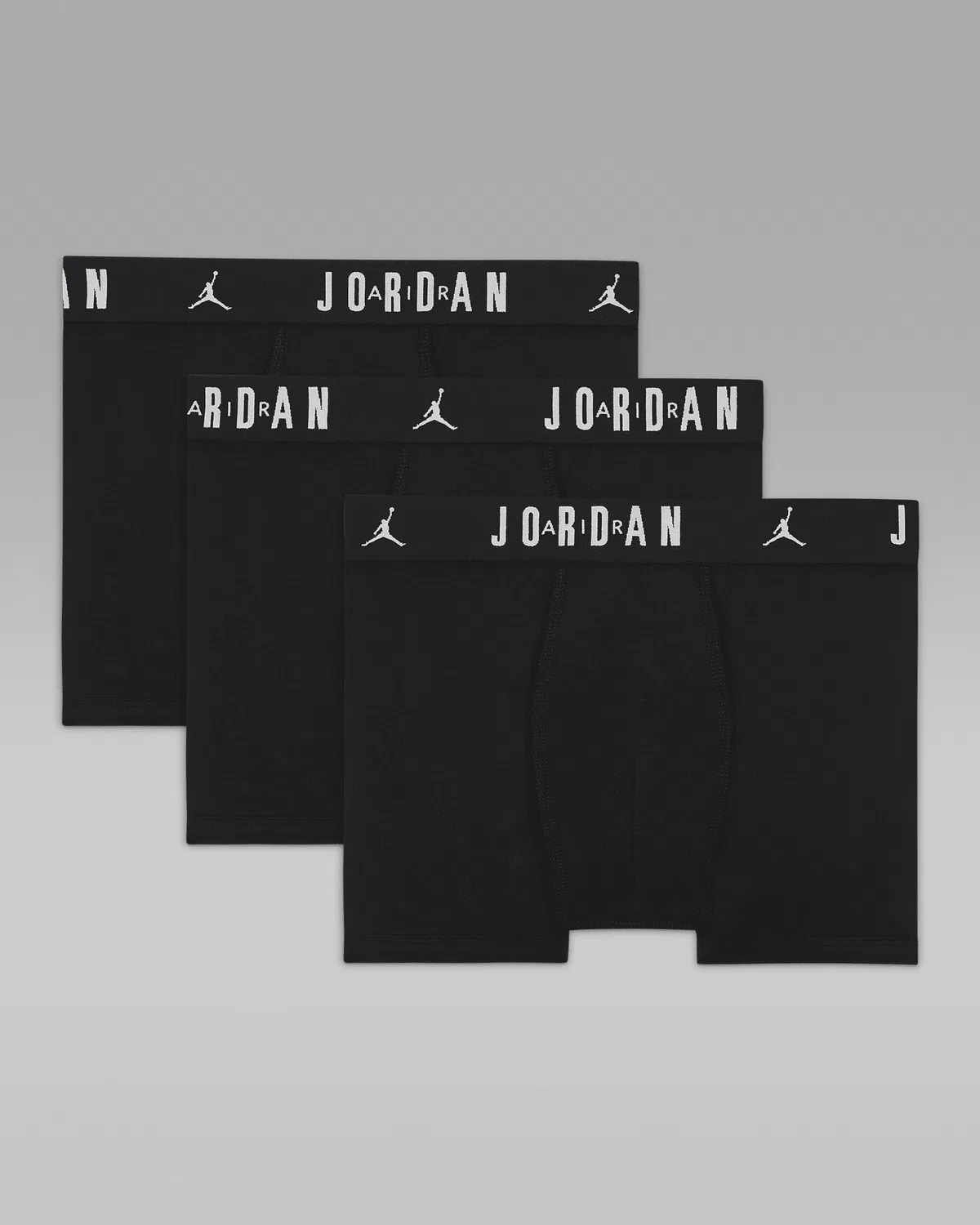 Детские хлопковые боксеры Big Kids' Cotton Core Boxer Briefs (3-Pack) Jordan, Black