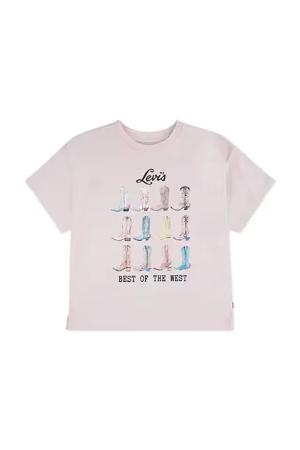 Футболка с принтом BOOTS оверсайзD SS TEE Levi's, розовый