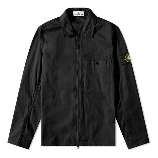 

Куртка supima cotton shirt jacket 'black' Stone Island, черный