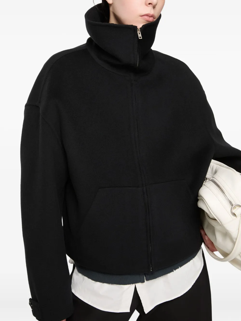 Куртка на молнии с высоким воротником Acne Studios, черный — фото 4