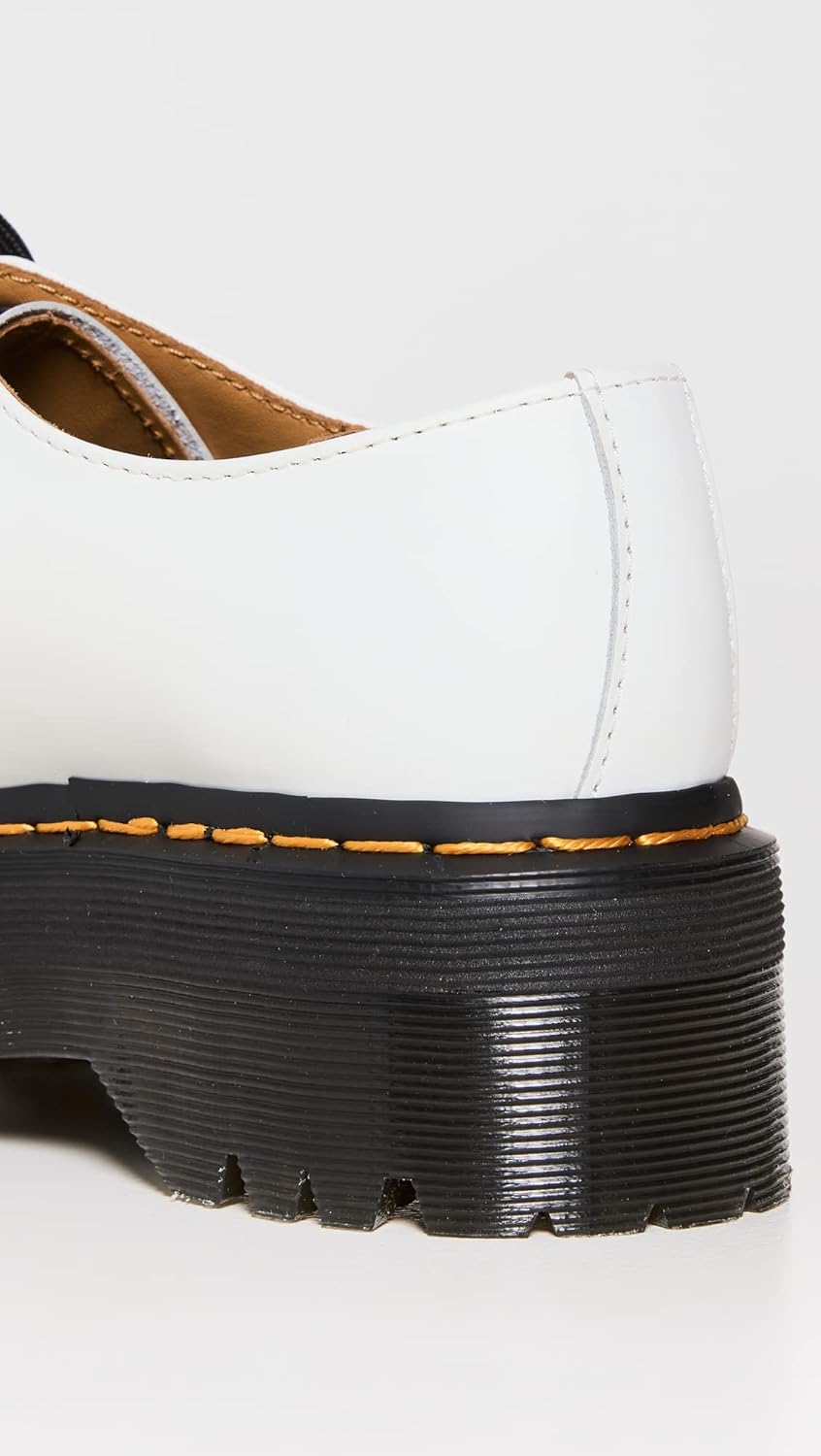 Dr. Martens unisex-adult womens 1461 Smooth Leather Shoes, White Polished Smooth — фото 3