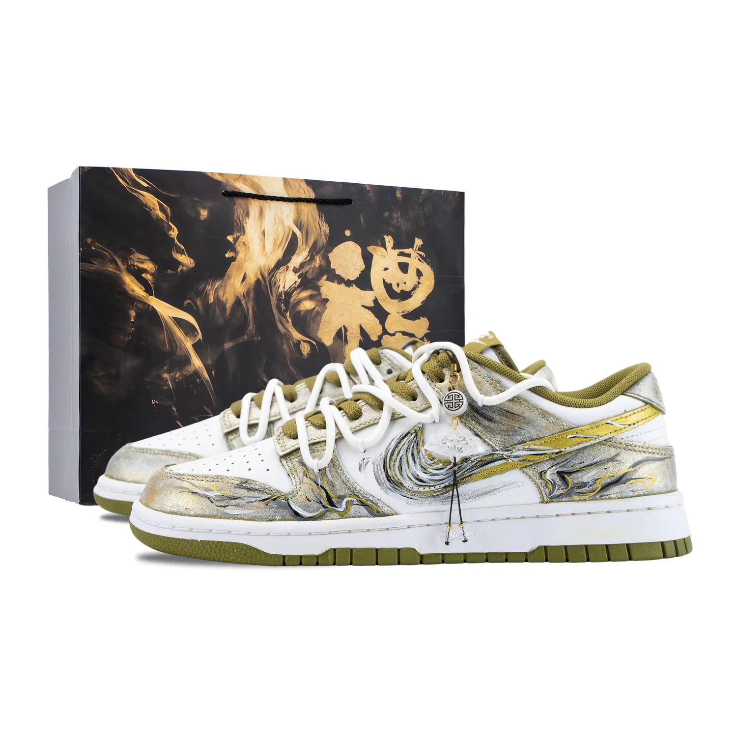 Кроссовки скейтбординговые Nike Dunk White Gold