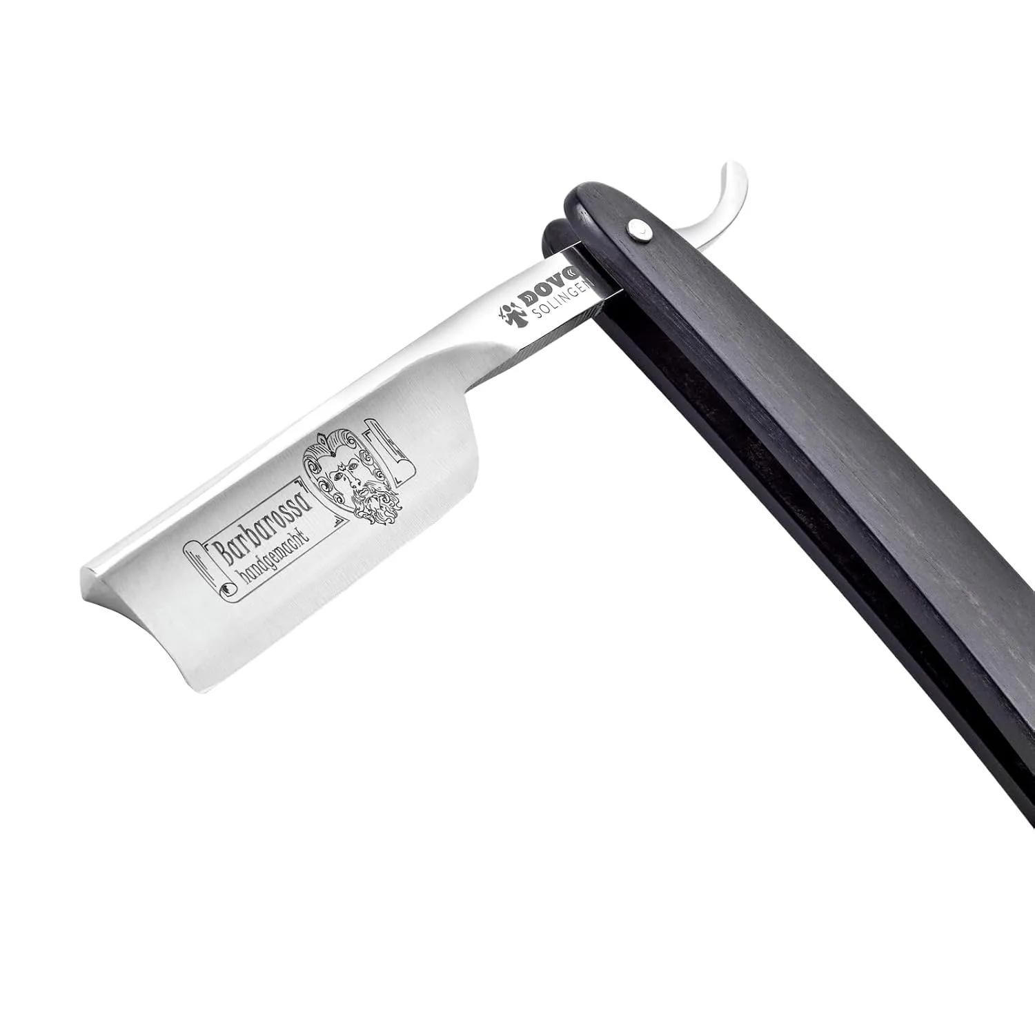 Dovo Barbarossa Moustache 46581 немецкая бритва | углеродистая сталь | размер 5/8 | full hollow ground | round point | укороченная длина лезвия | рукоять из эбенового дерева, 1 шт, Black — фото 2