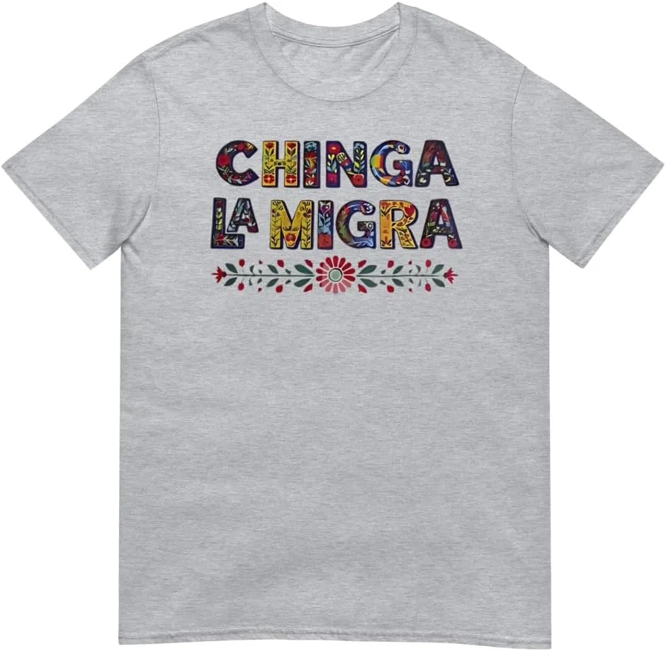 Винтажная футболка Chinga La Migra Anti Ice Vintage Funny Trending Hispanic Latin Mexican T-Shirt