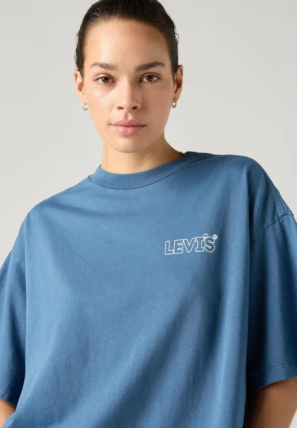 Футболка Levi's Lse_Grph short stack tee lse_stardust fr print t-shirt, цвет голубой — фото 3