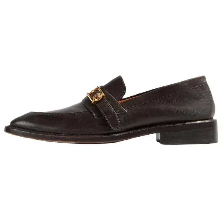 Casual туфли из телячьей кожи VERSACE коричневые