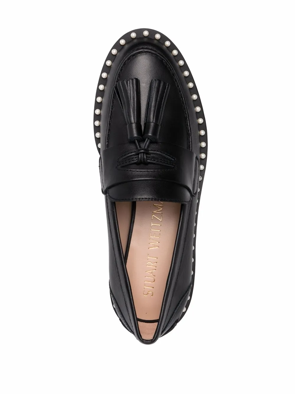 Лоферы Mila с декоративным жемчугом Stuart Weitzman, черный — фото 4