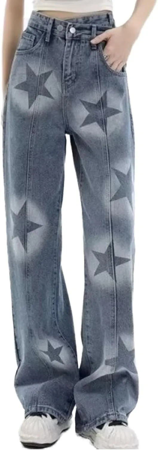 

Джинсы Star-Print с прямыми штанинами, высоким поясом FKAEZZFR