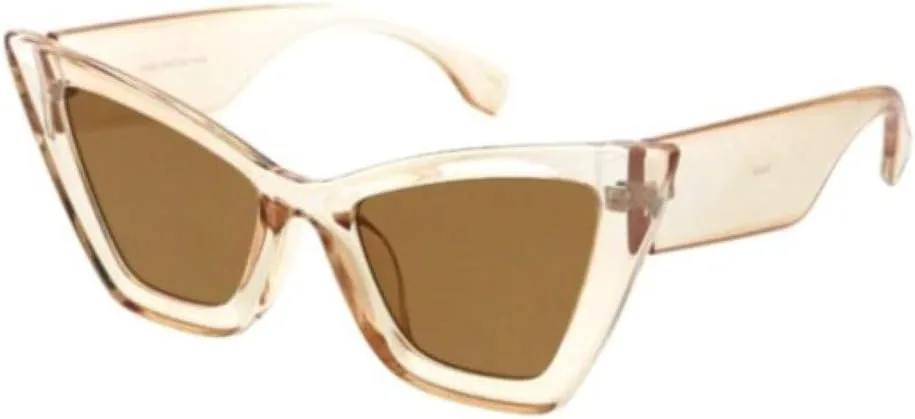 

AStyles - Солнцезащитные очки Super Cateyes в винтажном стиле, модные, в стиле модерн, с высокой заостренной оправой в форме «кошачьих глаз», в горошек, Cream