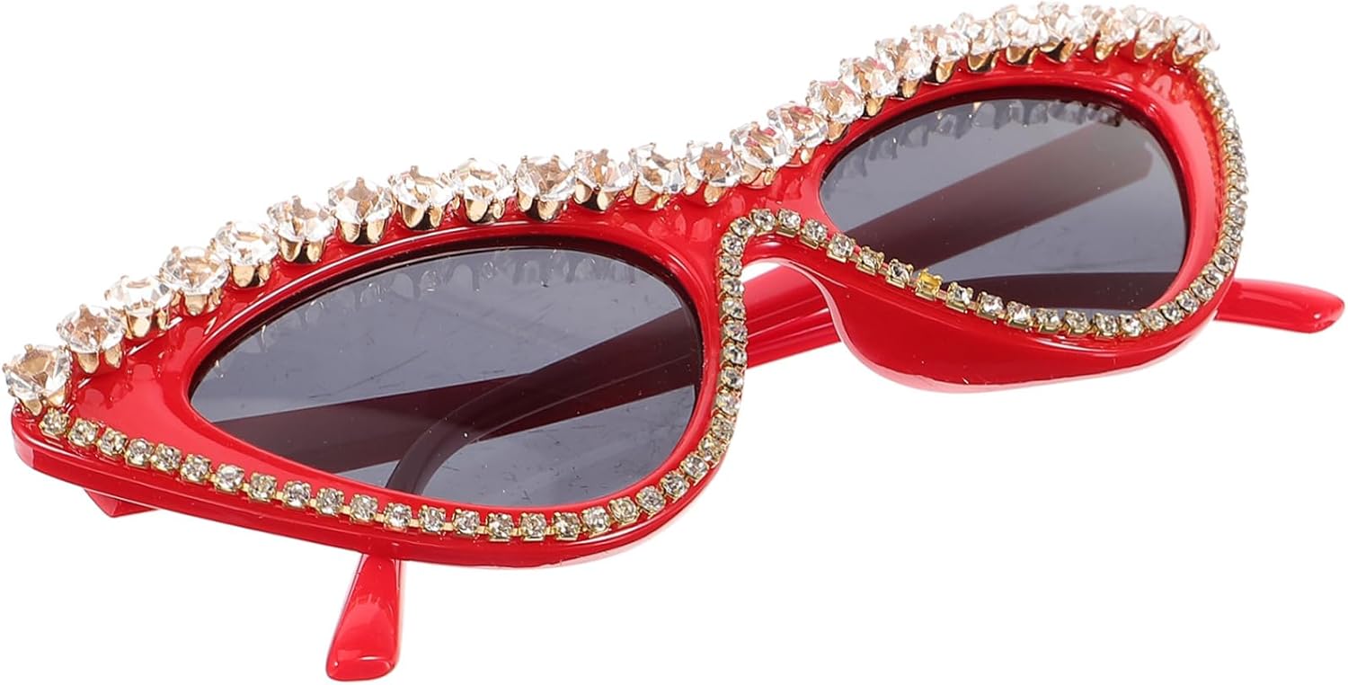 

Солнцезащитные очки «кошачий глаз» со стразами для женщин. Модные декоративные очки, идеально подходящие для вечеринок и мероприятий. Стильный креативный аксессуар, дополняющий любой образ SHERCHPRY, Red