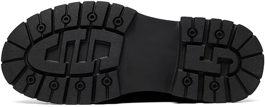 MANLADUO Ботинки челси для Herren, Wasserdicht, Leder, Schlupfstiefel, Freizeitstiefel mit dicker Sohle, Black — фото 4