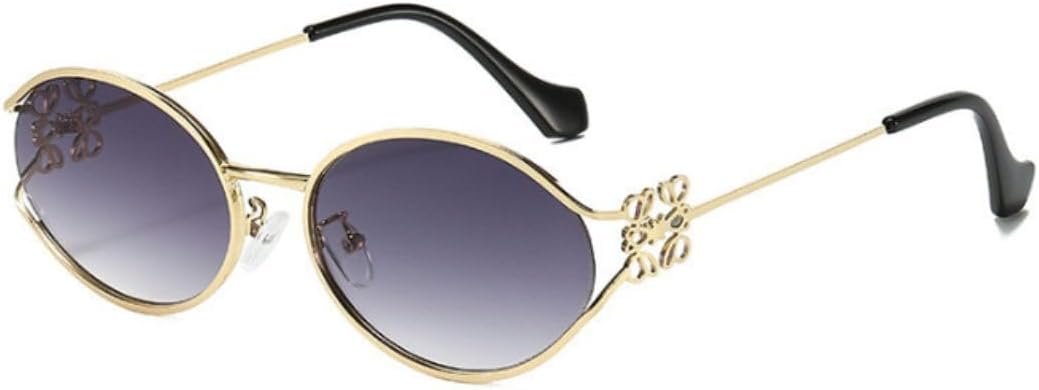 

Женские солнцезащитные очки – дизайнерские квадратные и овальные оправы, роскошные большие солнцезащитные очки с металлическим цветочным узором, защита от УФ-излучения UV400 B-Orbit-X, Oval Golden/Gradual Gray