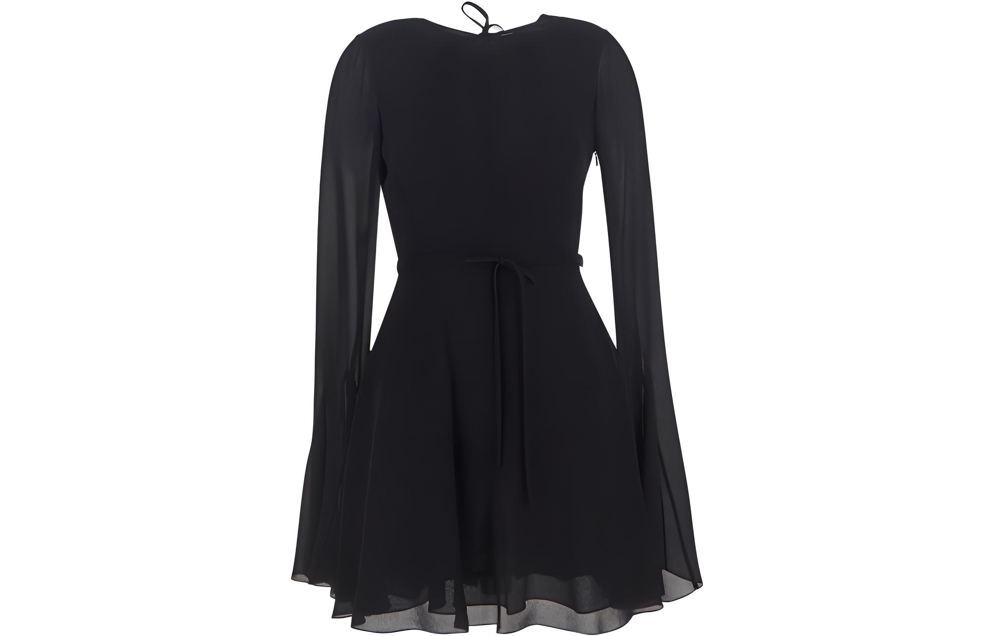 

SAINT LAURENT Длинное платье с рукавами женское черное