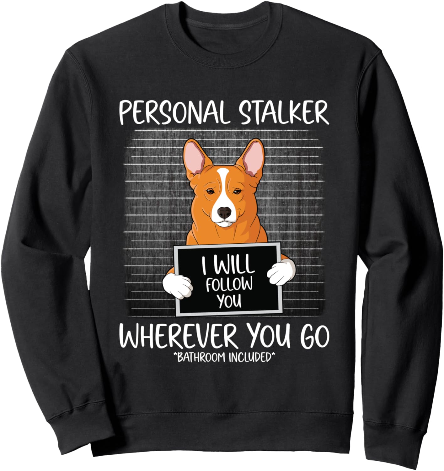 

Толстовка с изображением корги и надписью «Виновная собака» Bad Dog Mug Shot Corgi, черный