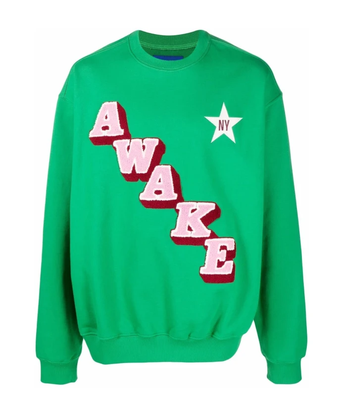 

Свитшот с круглым вырезом и логотипом Awake Ny, зеленый