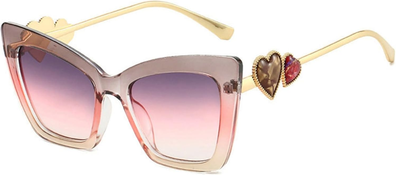 

Willochra Модные квадратные солнцезащитные очки «кошачий глаз» для женщин с градиентным переходом цвета, защита от ультрафиолета UV400, винтажные дизайнерские солнцезащитные очки в форме сердца, трендовые солнцезащитные очки, C6