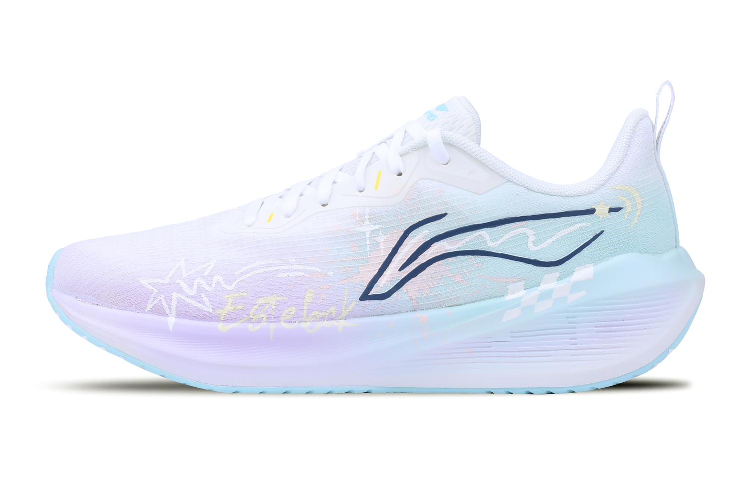 

LINING Мужские повседневные кроссовки Wuyue низкие с противоскользящей, износостойкой амортизацией синий фиолетовый