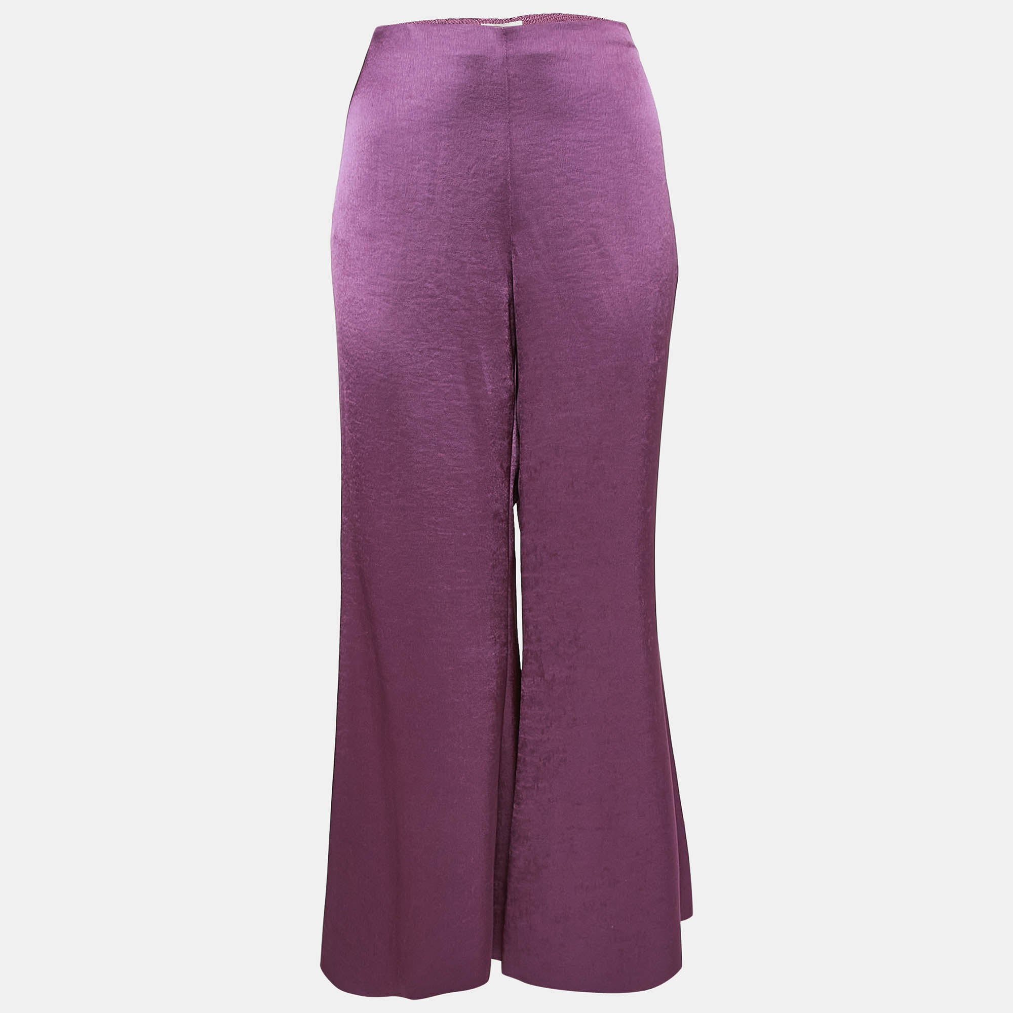 

Расклешенные брюки из розового атласа цвета лилового от Vince