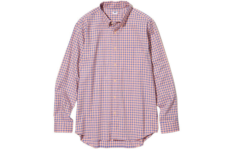 

Рубашка унисекс персиково-розовая Uniqlo, розовый