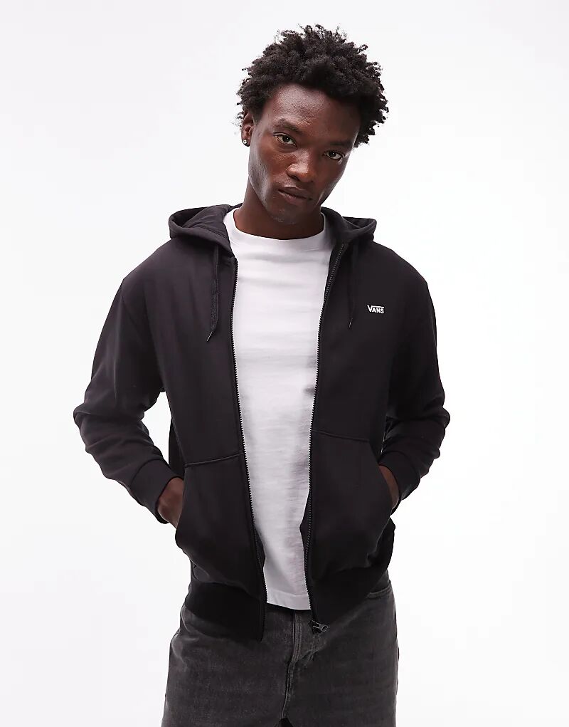 

Спортивная куртка Vans с логотипом на левой груди и застежкой-молнией черного цвета