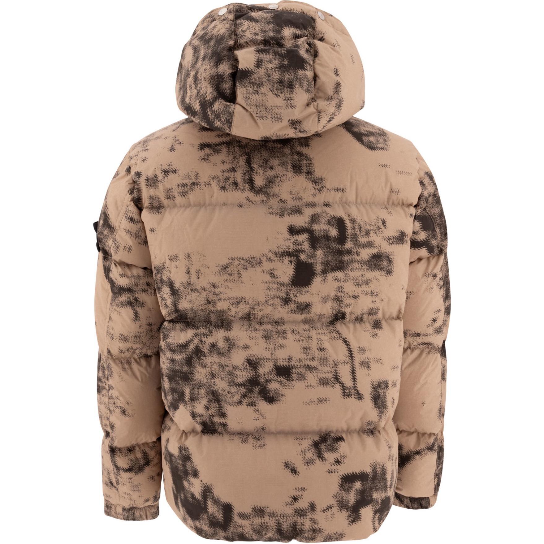 Настоящая камуфляжная куртка из пуха STONE ISLAND, кофе — фото 3