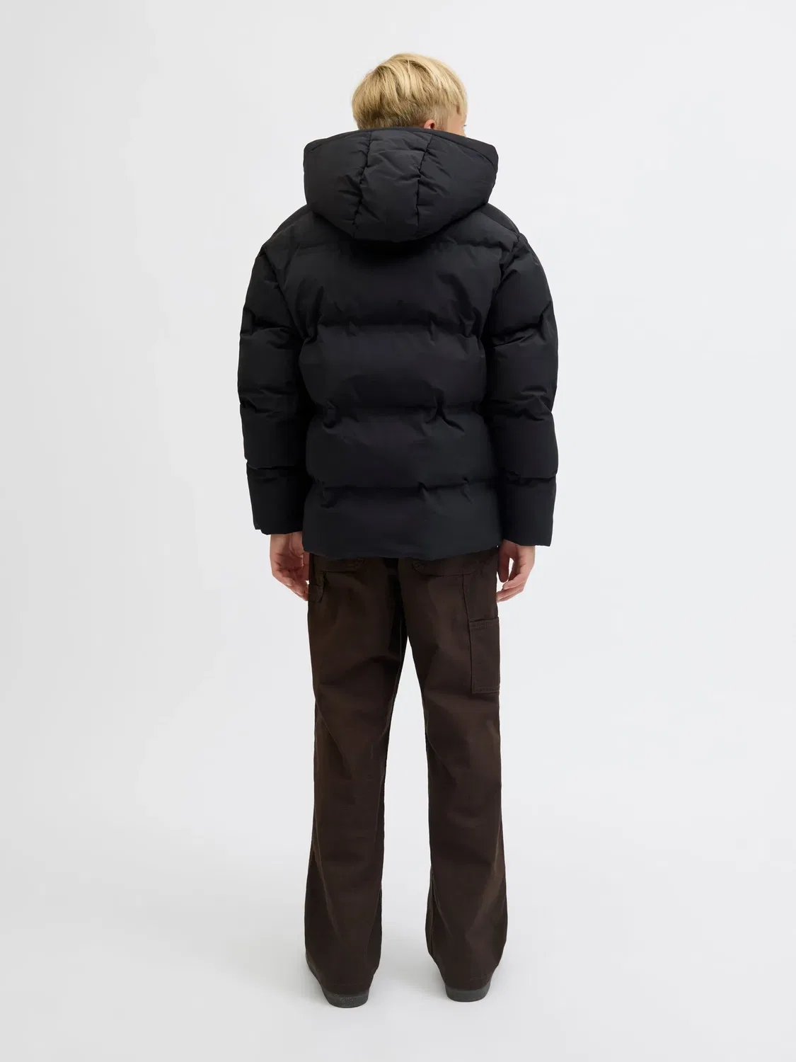 Стеганая куртка с капюшоном JACK & JONES Junior, черный — фото 3