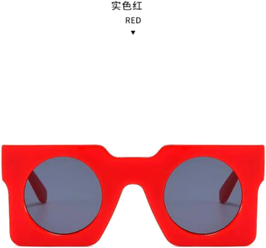 

Солнцезащитные очки в квадратной оправе с круглыми линзами и защитой от УФ-излучения. Модные солнцезащитные очки для активного отдыха star shop, Solid Red