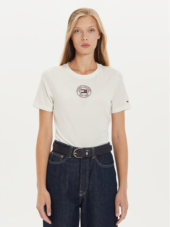 

Футболка узкого кроя Tommy Hilfiger, белый