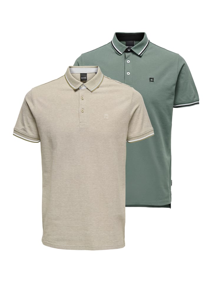 

Футболка поло ONLY & SONS, цвет beige/grün
