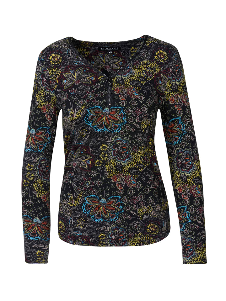

Женская футболка с длинными рукавами и красочным принтом KOROSHI