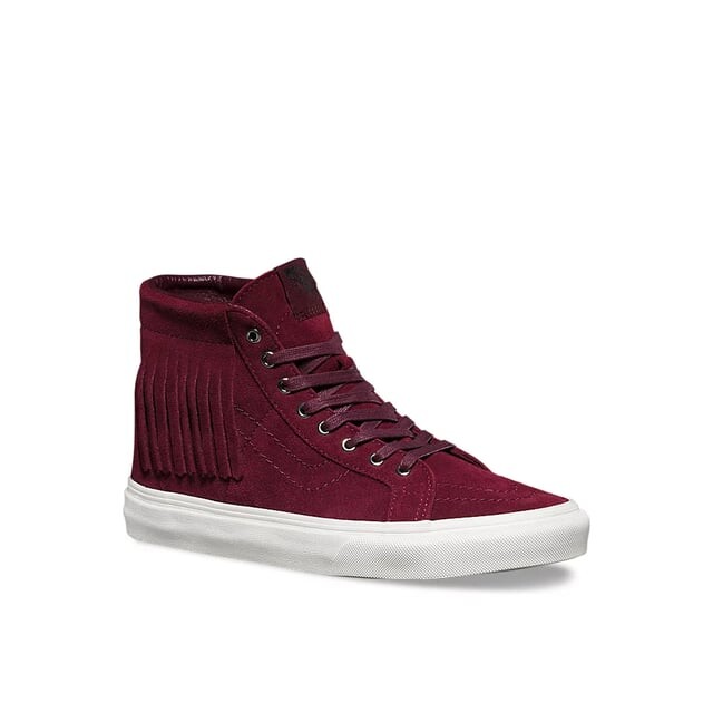 Sk8 Hi Moc Женские замшевые кожаные плимсоллы на шнуровке 315ju1 Vans, красный — фото 2