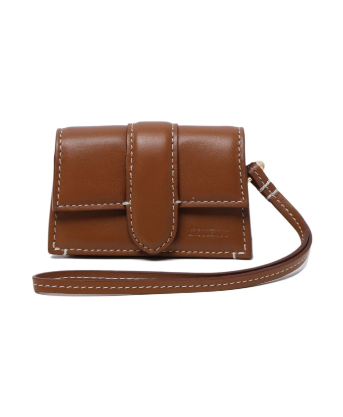 

Коричневая кожаная сумка на запястье Jacquemus, коричневый