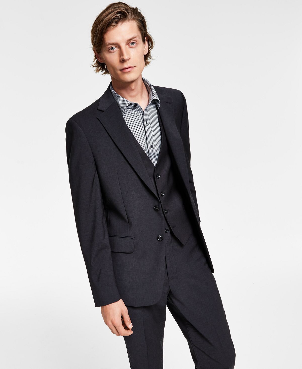 

Мужской однотонный пиджак узкого кроя Infinite Stretch Calvin Klein