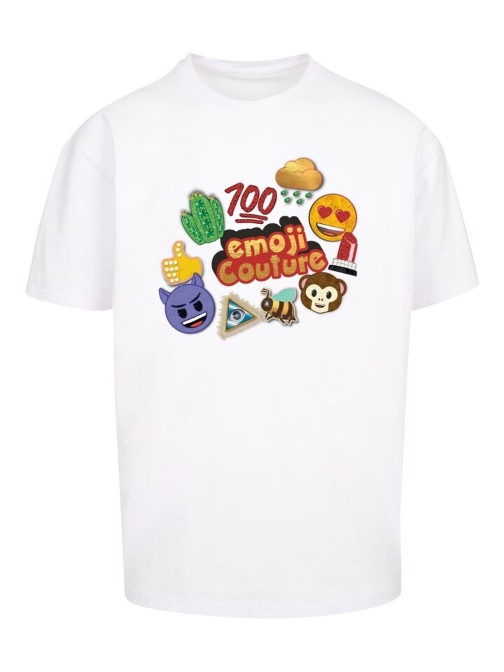 

Футболка emoji couture Heavy Oversize T-Shirt gold logo stylish icons, белый