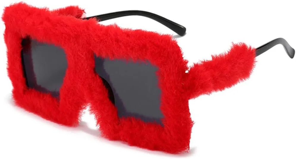 

Женские солнцезащитные очки с мягким мехом, модные градиентные очки большого размера, сексуальные очки для женщин с защитой от УФ-излучения UV400 TYUVIVO, Red Gray