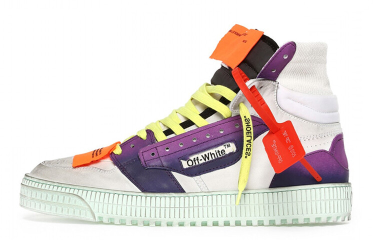 

Кроссовки мужские Off-White, фиолетовый / белый / желтый