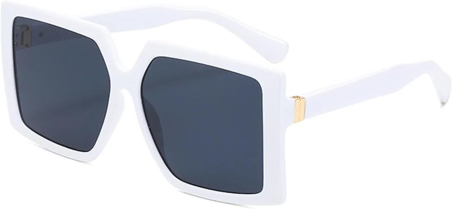 

Ретро солнцезащитные очки для женщин и мужчин, модные, роскошные, больших размеров, для активного отдыха и путешествий, с защитой от УФ-излучения UV400 TKKTLLT, White Gray