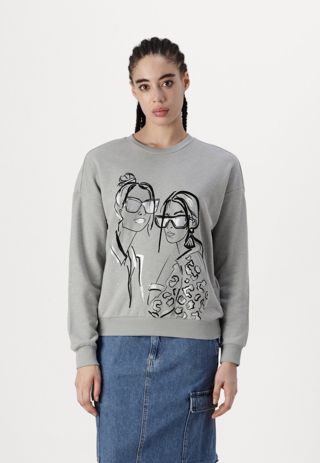 

Толстовка ONLSILLE LADIES O-NECK BOX ONLY, серый