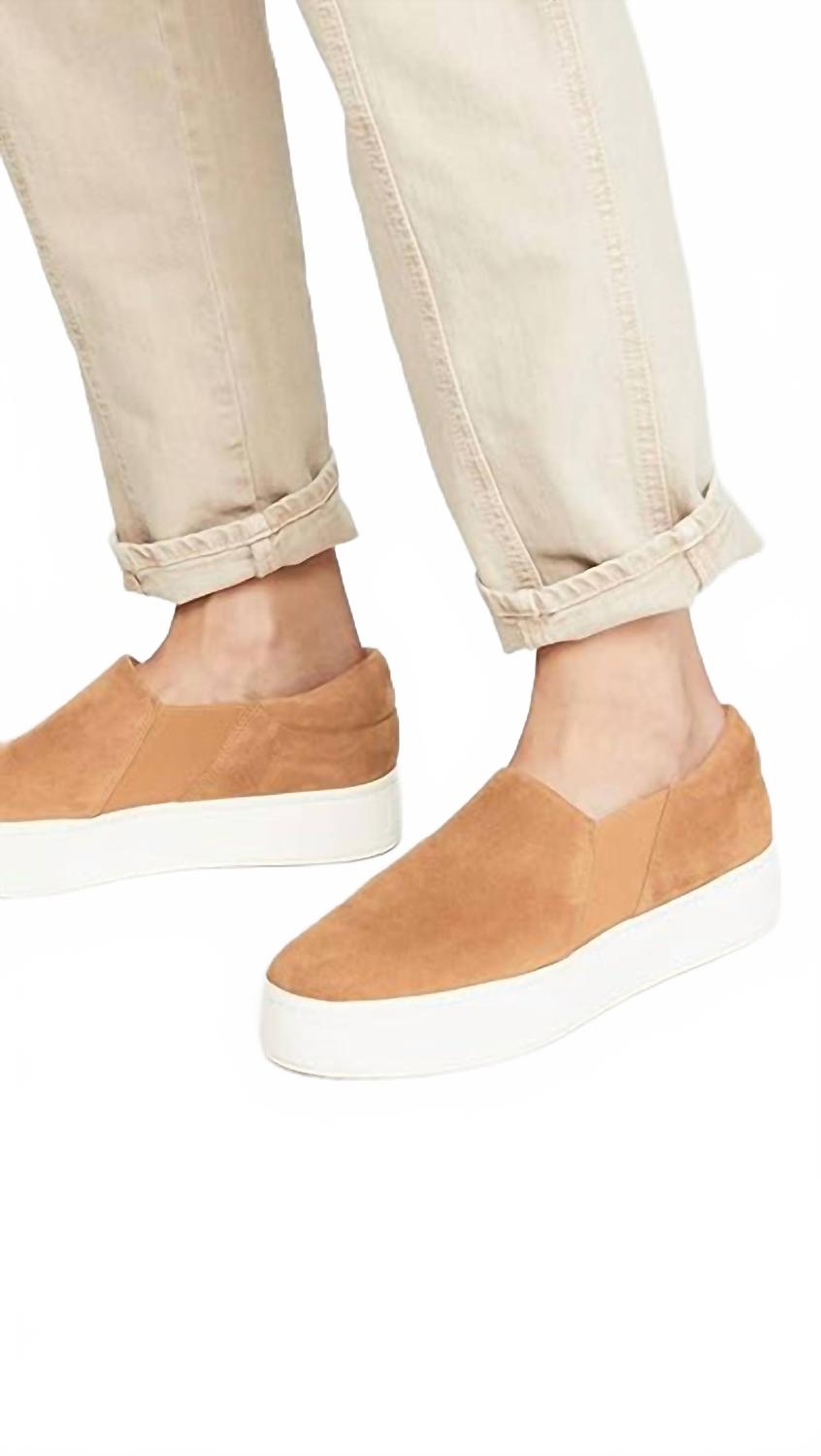 Женские кроссовки Warren Slip On на платформе бежевого цвета Vince — фото 3