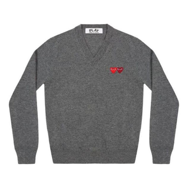 

Свитер v-neck pullover double emblem 'grey' Comme Des Garcons Play, серый