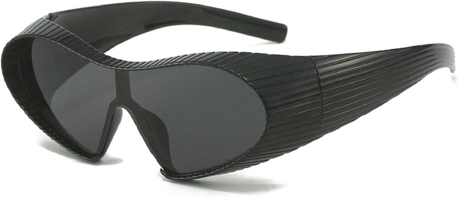 

Большие солнцезащитные очки в стиле панк «кошачий глаз», цельные, футуристические, для женщин, 2024 год, роскошные солнцезащитные очки в стиле Y2K, ретро-очки 2000-х mincl, Black