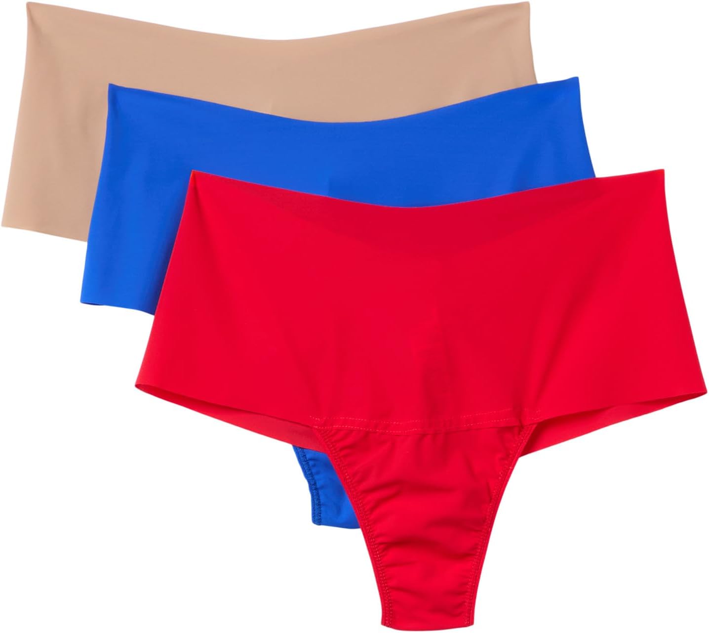 

Стринги Hanky Panky Breathe Hi-Rise Thong 3-Pack, цвет Brilliant Blue/Sleigh Queen/Taupe