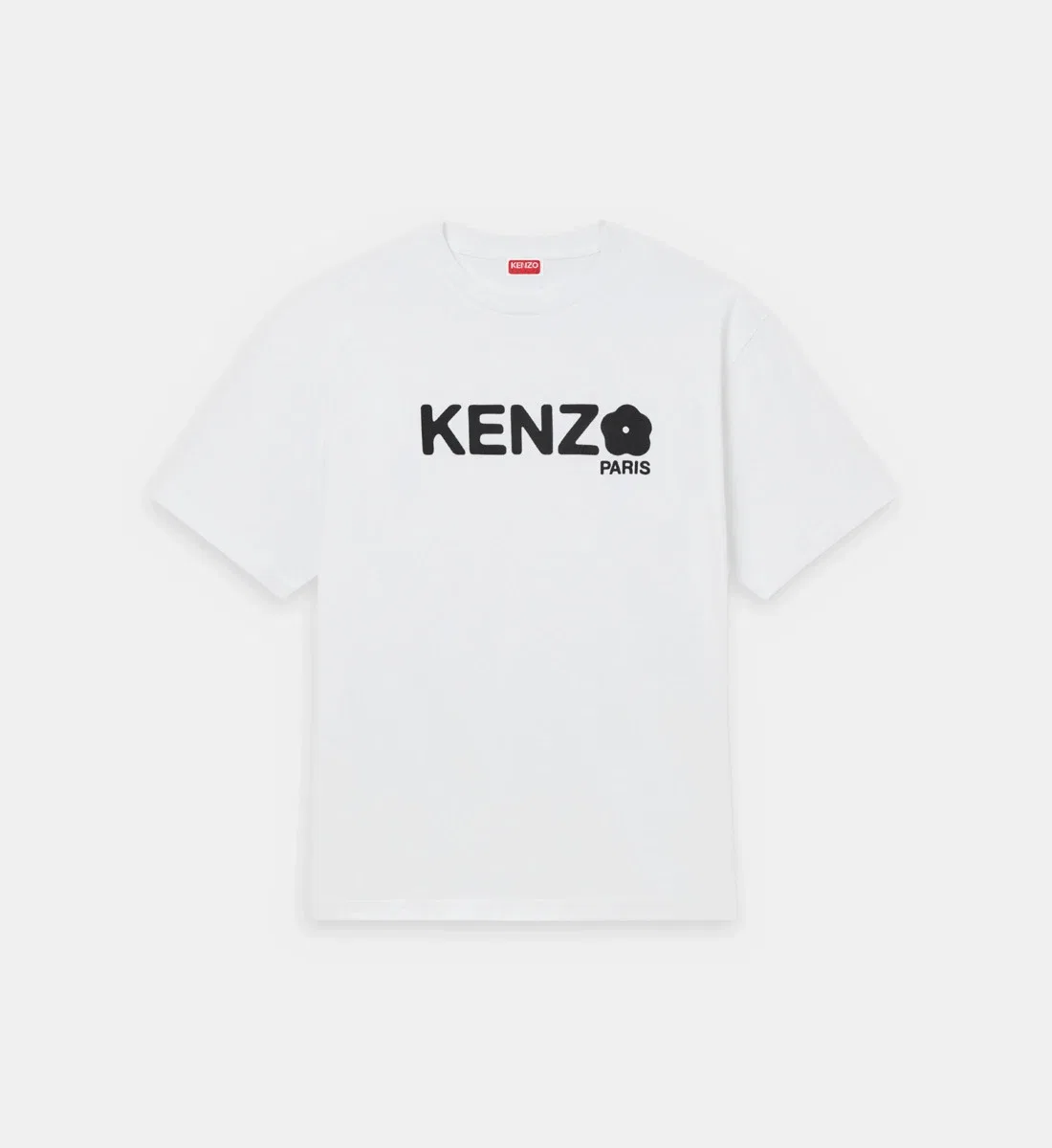 Прямая хлопковая футболка с логотипом KENZO, белый