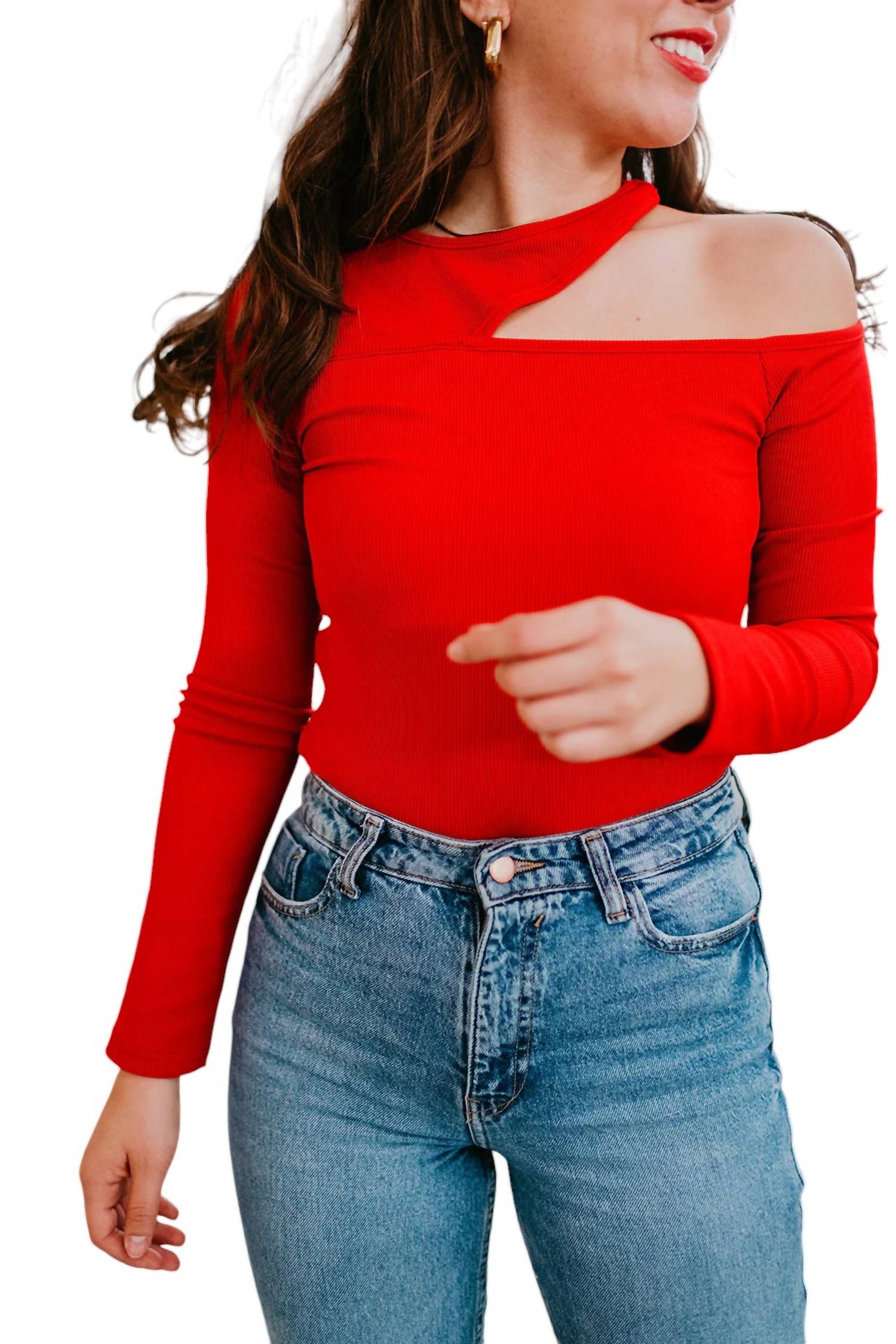 

Топ Caliente с длинными рукавами красного цвета Label 86