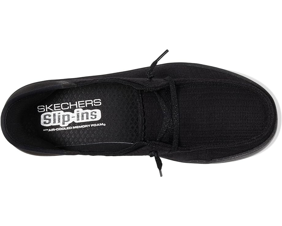 Кроссовки SKECHERS Venice - Coastal Groove Hands Free Slip-Ins, цвет Black/Black — фото 2