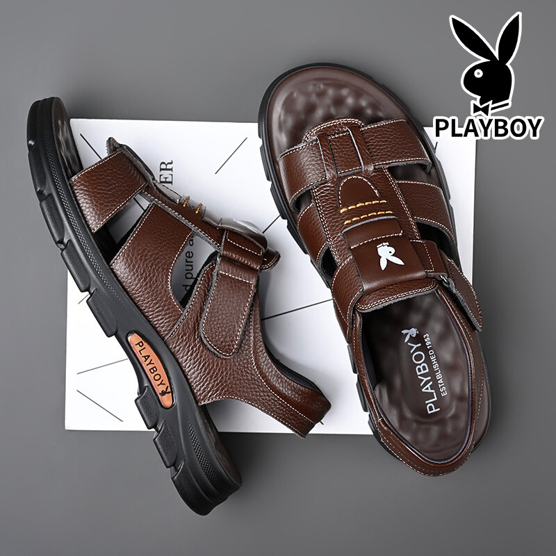 Пляжные сандалии мужские Playboy, коричневый — фото 3