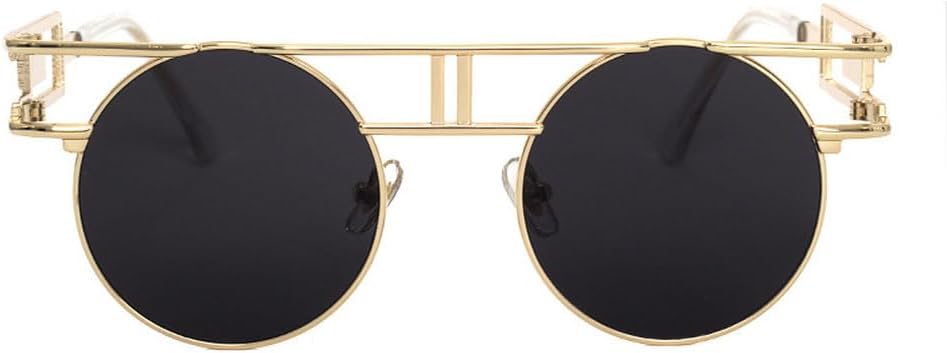 

Круглые солнцезащитные очки из сплава для женщин и мужчин, модные, в крупной оправе, зеркальные, женские, в стиле стимпанк, с защитой от УФ-излучения UV400 TKKTLLT, C3gold-black