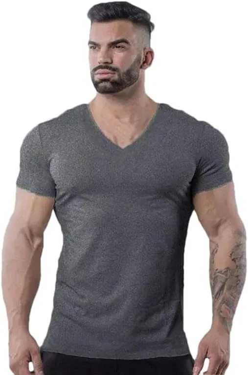 

Футболка мужская летняя хлопковая V-образный вырез XZQYJKP